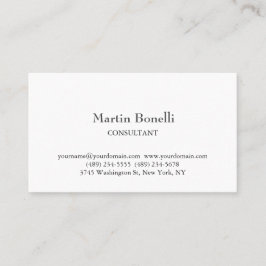 リネンユニーククラシカルシンプルホワイト 名刺