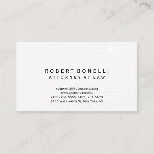 リネンユニーク弁護士シンプル名刺 名刺 (正面)
