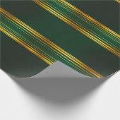 リネンラグジュアリートレンディーグリーン金ゴールドテクスチャコレクション ラッピングペーパー (角)