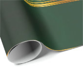 リネンラグジュアリートレンディーグリーン金ゴールドテクスチャコレクション ラッピングペーパー (ロールコーナー)