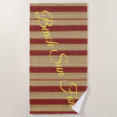 リネンラグジュアリートレンディーブルゴーニュ金ゴールドコレクション ビーチタオル (正面)