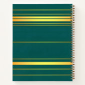 リネンラグジュアリーモダングリーン金ゴールドテクスチャコレクション ノートブック (裏面)