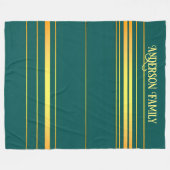 リネンラグジュアリーモダングリーン金ゴールドテクスチャコレクション フリースブランケット (正面(横))