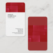 リネンラグジュアリーレッドホワイトプロフェッショナルミニマリスト 名刺 (正面/裏面)
