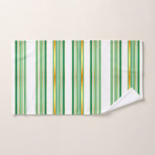 リネンラグジュアリー人気があるグリーン金ゴールドテクスチャコレクション バスタオルセット (ハンドタオル)