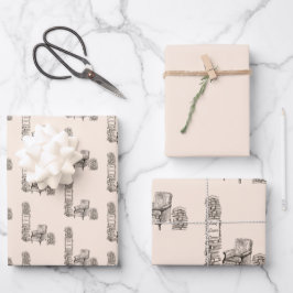 リネンラッピング紙シートのブックラバーズコーナー ラッピングペーパーシート