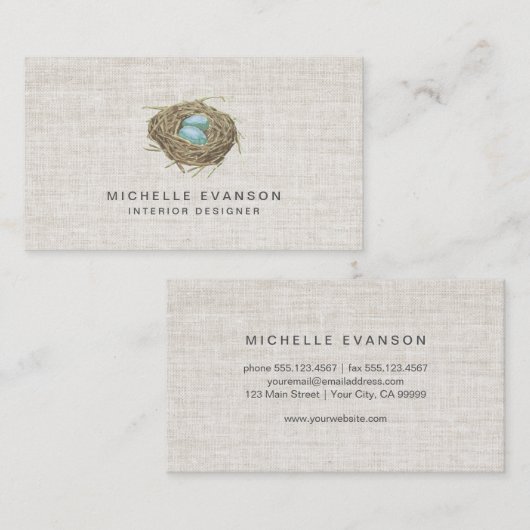 リネンルッエレガントクバードネストプロフェッショナル 名刺 (正面/裏面)