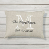 リネンルックカスタムファミリーモノグラム枕 アウトドアクッション (裏面)