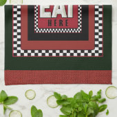 リネンルックレトロサインキッチンタオル キッチンタオル (折り畳み)