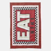 リネンルックレトロサインキッチンタオル キッチンタオル (縦)