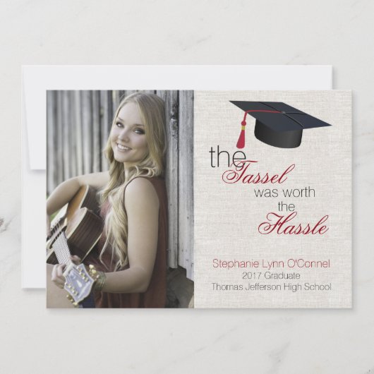 リネンルック写真卒業のお知らせ 案内状 (正面)