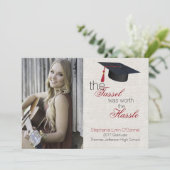 リネンルック写真卒業のお知らせ 案内状 (スタンド正面)