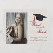 リネンルック写真卒業のお知らせ 案内状 (正面/裏面)