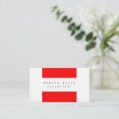 リネンレッドストライプオリジナルクリーンプロフェッショナル 名刺 (スタンド正面)