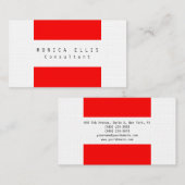 リネンレッドストライプオリジナルクリーンプロフェッショナル 名刺 (正面/裏面)