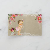 リネンレースのベビーシャワーお礼カード サンキューカード (内部)