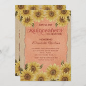 リネンヴィンテージひまわりオレンジキンセアニラ 招待状 (正面/裏面)