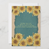 リネンヴィンテージヒマワリターコイズキンセアニラ 招待状 (裏面)