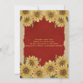 リネンヴィンテージヒマワリ赤クインセアニラの出現 招待状 (裏面)