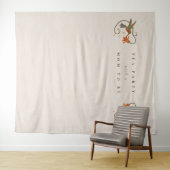 リネンヴィンテージフェコアフローラティーベイビーシャワー タペストリー (インサイチュ(横))