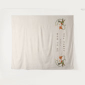 リネンヴィンテージフェコアフローラティーベイビーシャワー タペストリー (正面(横))