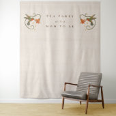 リネンヴィンテージフェコアフローラティーベイビーシャワー タペストリー (インサイチュ)