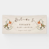 リネンヴィンテージフェコアフローラティーベビーウェルカム 横断幕 (横)