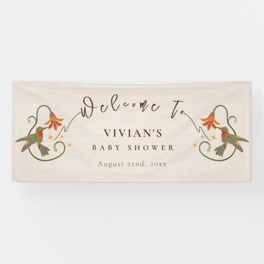 リネンヴィンテージフェコアフローラティーベビーウェルカム 横断幕 (横)