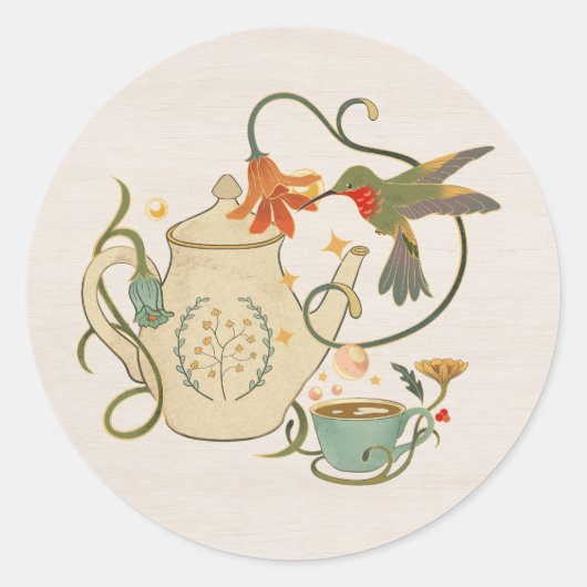 リネンヴィンテージフェコアフローラ茶 ラウンドシール (正面)