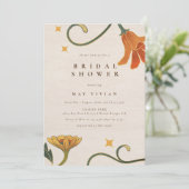 リネンヴィンテージフェコールビッグフローラブライダルシャワー 招待状 (スタンド正面)