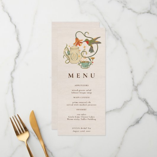リネンヴィンテージ妖精コアワイルドフラワーズティーパーティー メニュー (正面/裏面インサイチュ)