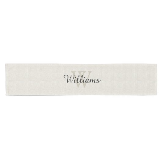 リネン一見のモノグラムのテーブルのランナー ショートテーブルランナー (横)