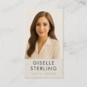 リネン不動産ブローカー プロフェッショナル エレガント 名刺 (正面)