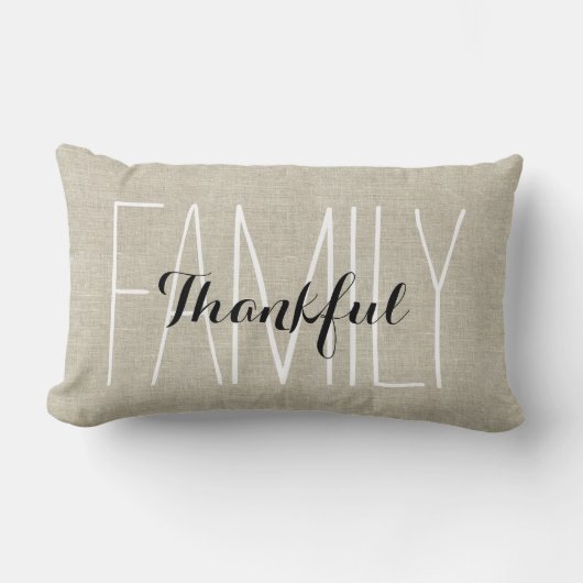 リネン感謝する家族の形見パーソナライズされた酒 ランバークッション (正面)