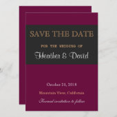 リネン日付の愛結婚招待状を保存 セーブザデート (正面/裏面)