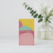 リネン水カラーアートイエロー絵を描 名刺 (スタンド正面)