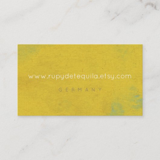 リネン水彩アート絵を描黄カラフル色 名刺 (正面)