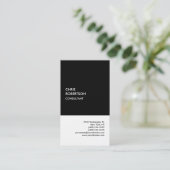 リネン独占的スペシャル白黒モダンユニーク 名刺 (スタンド正面)