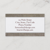 リネン生地の生態学的でエレガントな名刺 名刺 (裏面)