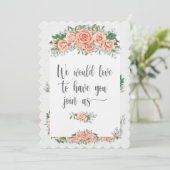 リネン紙のエレガントな招待状 招待状 (スタンド正面)