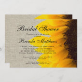 リネン素朴サンフラワーブライダルシャワー招待 招待状 (正面/裏面)