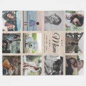 リネン素朴シック最高のマが今まで可愛い写真コラージュ フリースブランケット (正面(横))