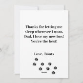 リネン素朴フォトカードハッピーファーザーズ・デイFrom Cat シーズンカード (裏面)