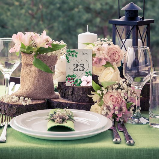 リネン素朴フローラマグノリアスユーカリ結婚ス テーブルナンバー