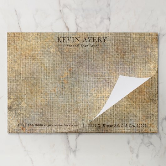 リネン素朴ベージュのテクスチャビジネス ペーパーパッド (折り畳み)