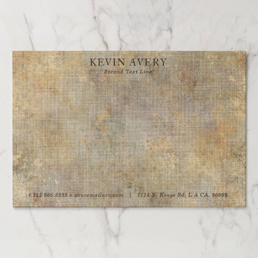 リネン素朴ベージュのテクスチャビジネス ペーパーパッド (正面)