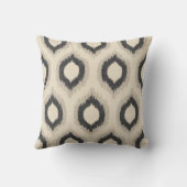 リネン素朴ベージュアンドグレーイカットプリント クッション (裏面)