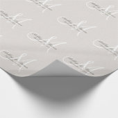 リネン素朴ホワイト結婚のモノグラム包装紙 ラッピングペーパー (角)