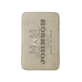 リネン素朴モノグラム バスマット (正面縦)