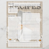 リネン素朴レシピブライダルシャワー用インサート (裏面)